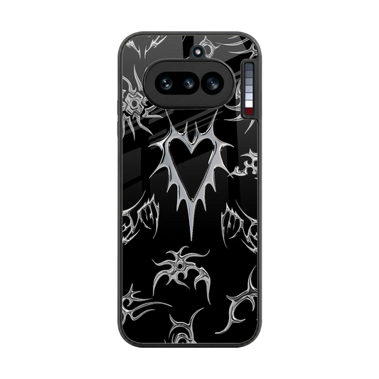 Metallic Love back phone cover | glass case for nothing phone 4a