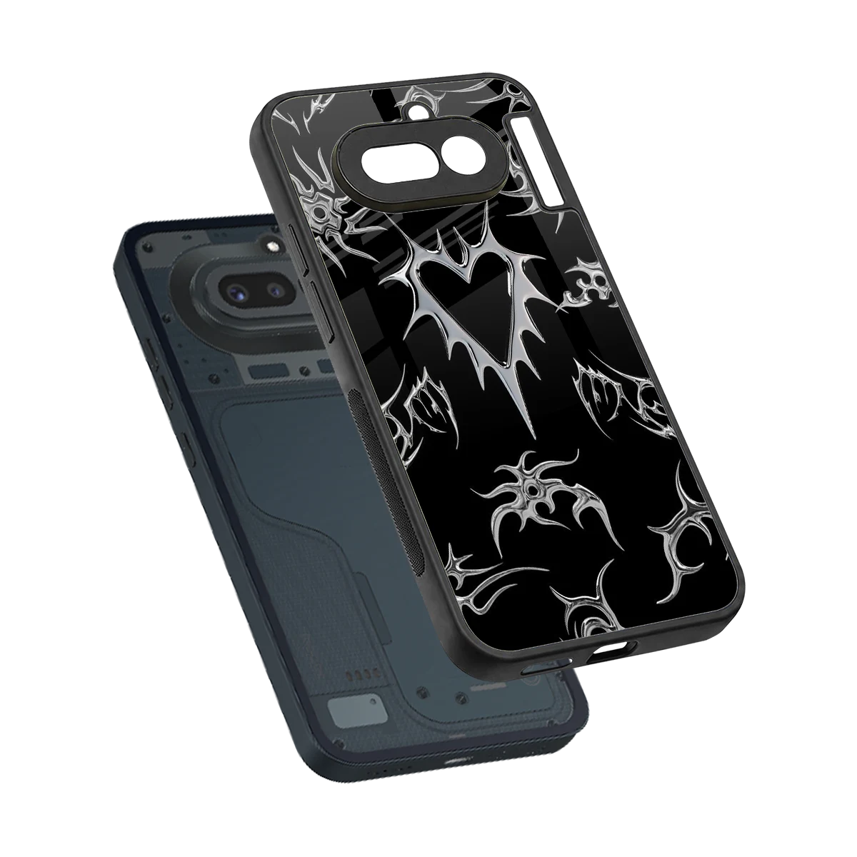 Metallic Love sleek nothing phone 4a cover with tempered glass back and TPU edges