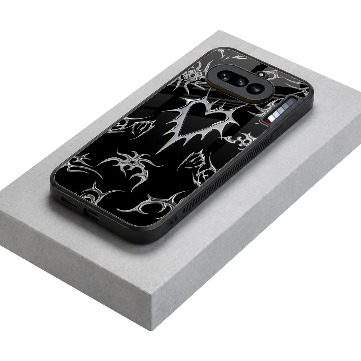 Metallic Love stylish phone case for nothing phone 4a | glossy glass and slim fit