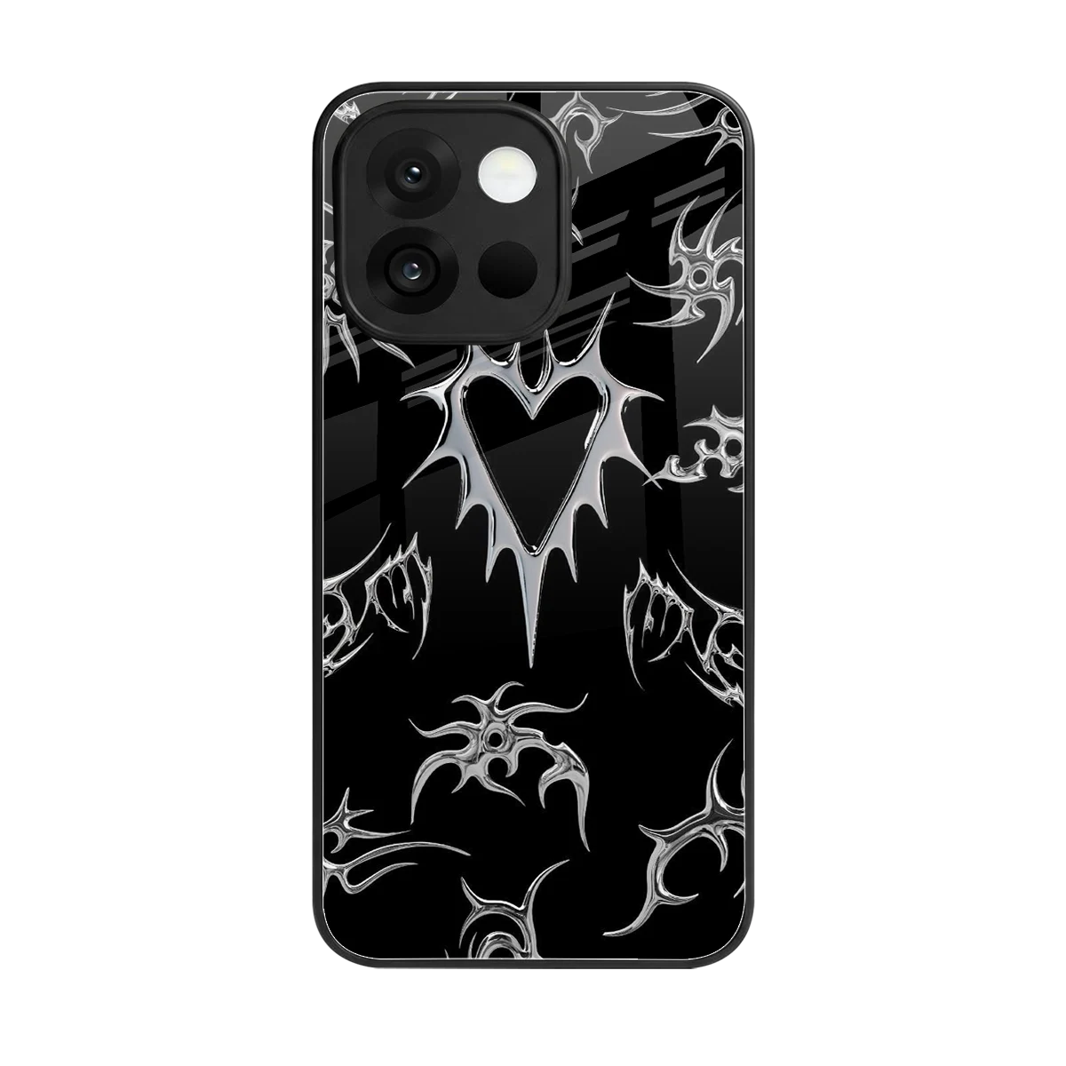 Metallic Love back phone cover | glass case for oneplus 13s