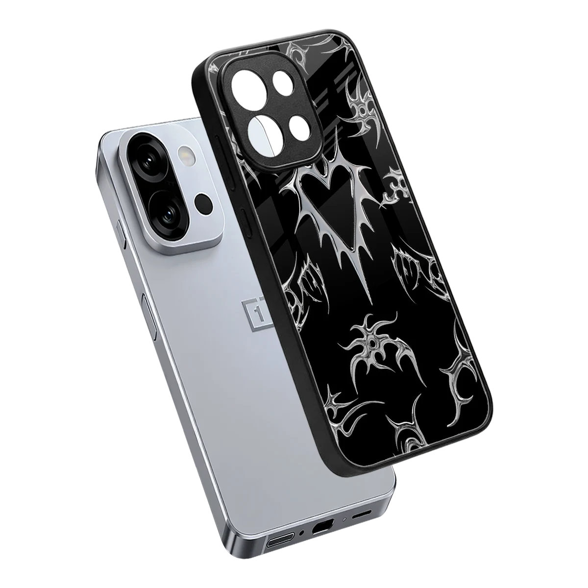 Metallic Love sleek oneplus 13s cover with tempered glass back and TPU edges