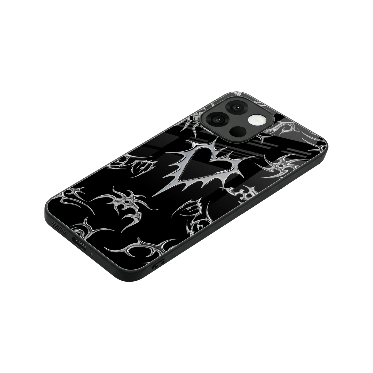 Metallic Love stylish phone case for oneplus 13s | glossy glass and slim fit