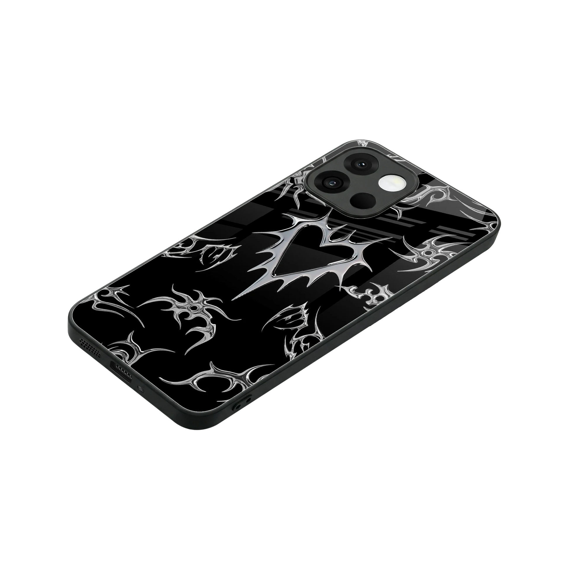 Metallic Love stylish phone case for oneplus 13s | glossy glass and slim fit
