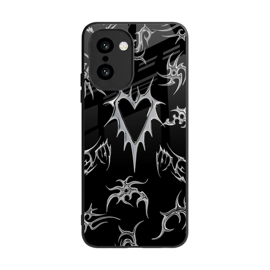 Metallic Love back phone cover | glass case for oneplus 15r
