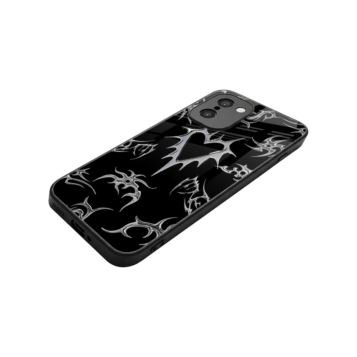 Metallic Love stylish phone case for oneplus 15r | glossy glass and slim fit