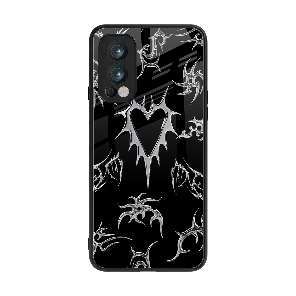 Metallic Love back phone cover | glass case for oneplus nord 2