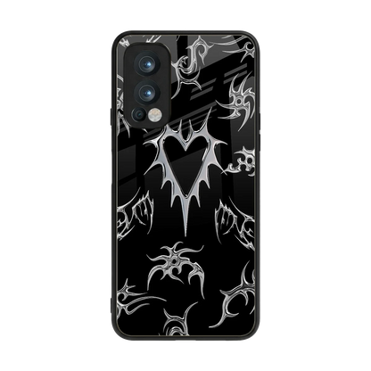 Metallic Love back phone cover | glass case for oneplus nord 2