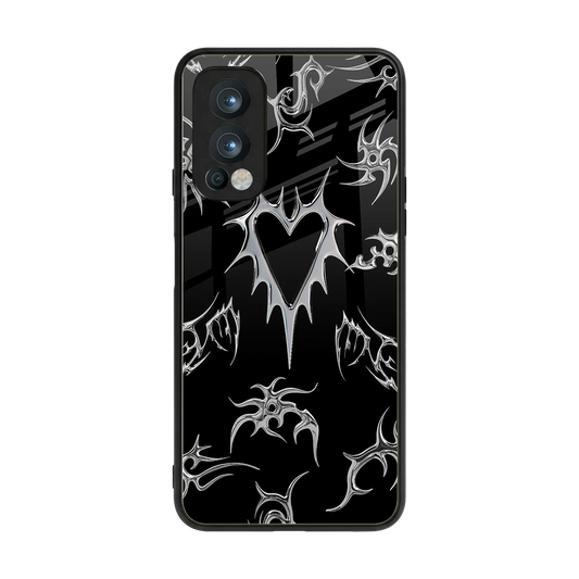 Metallic Love back phone cover | glass case for oneplus nord 2