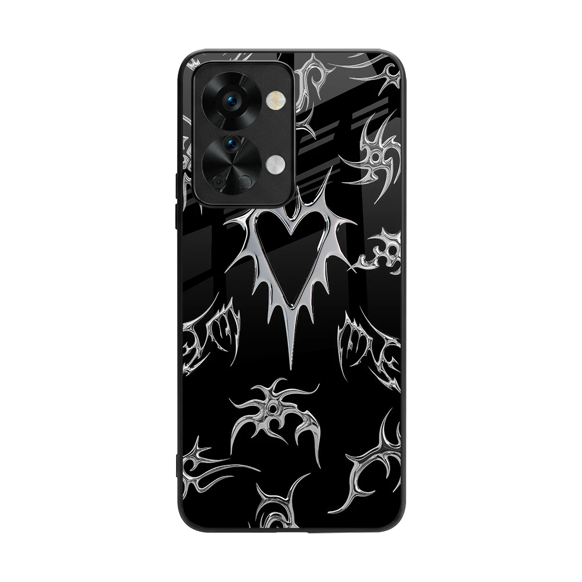 Metallic Love back phone cover | glass case for oneplus nord 2t