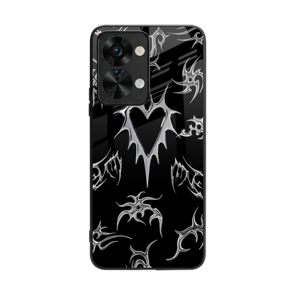 Metallic Love back phone cover | glass case for oneplus nord 2t