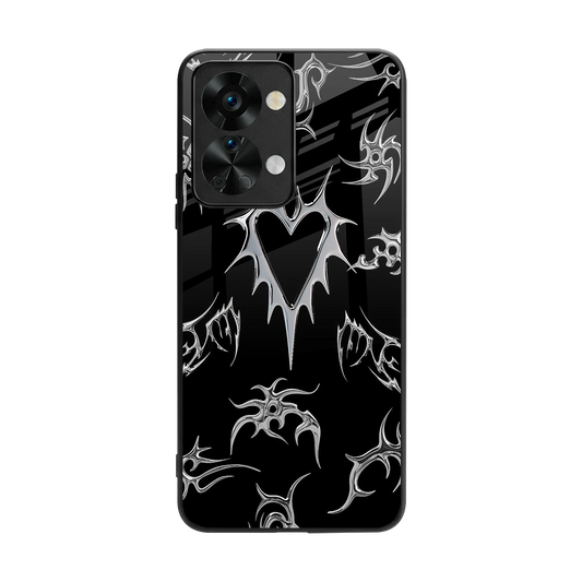 Metallic Love back phone cover | glass case for oneplus nord 2t