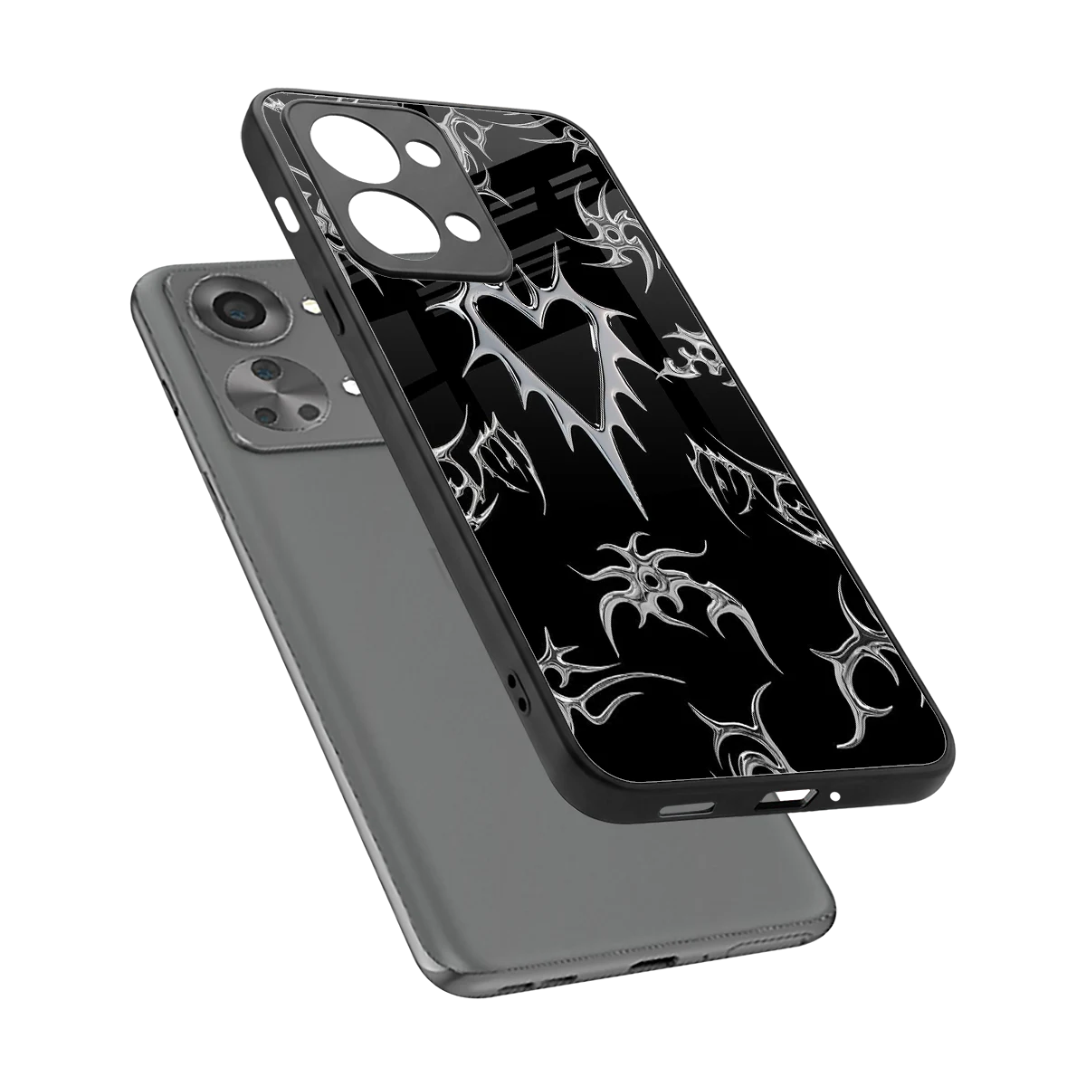 Metallic Love sleek oneplus nord 2t cover with tempered glass back and TPU edges