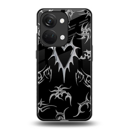 Metallic Love back phone cover | glass case for oneplus nord 3