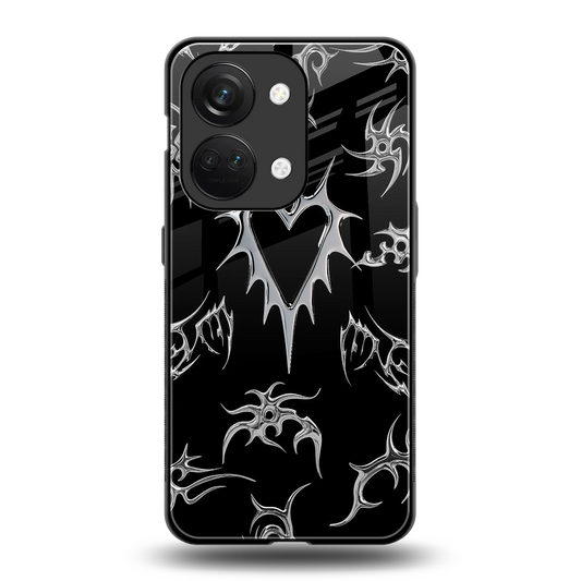 Metallic Love back phone cover | glass case for oneplus nord 3