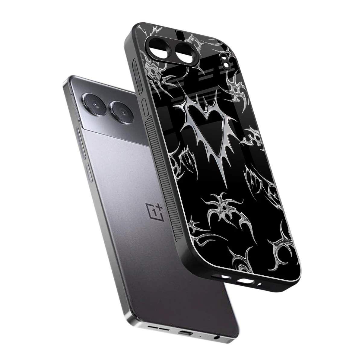 Metallic Love sleek oneplus nord 4 cover with tempered glass back and TPU edges