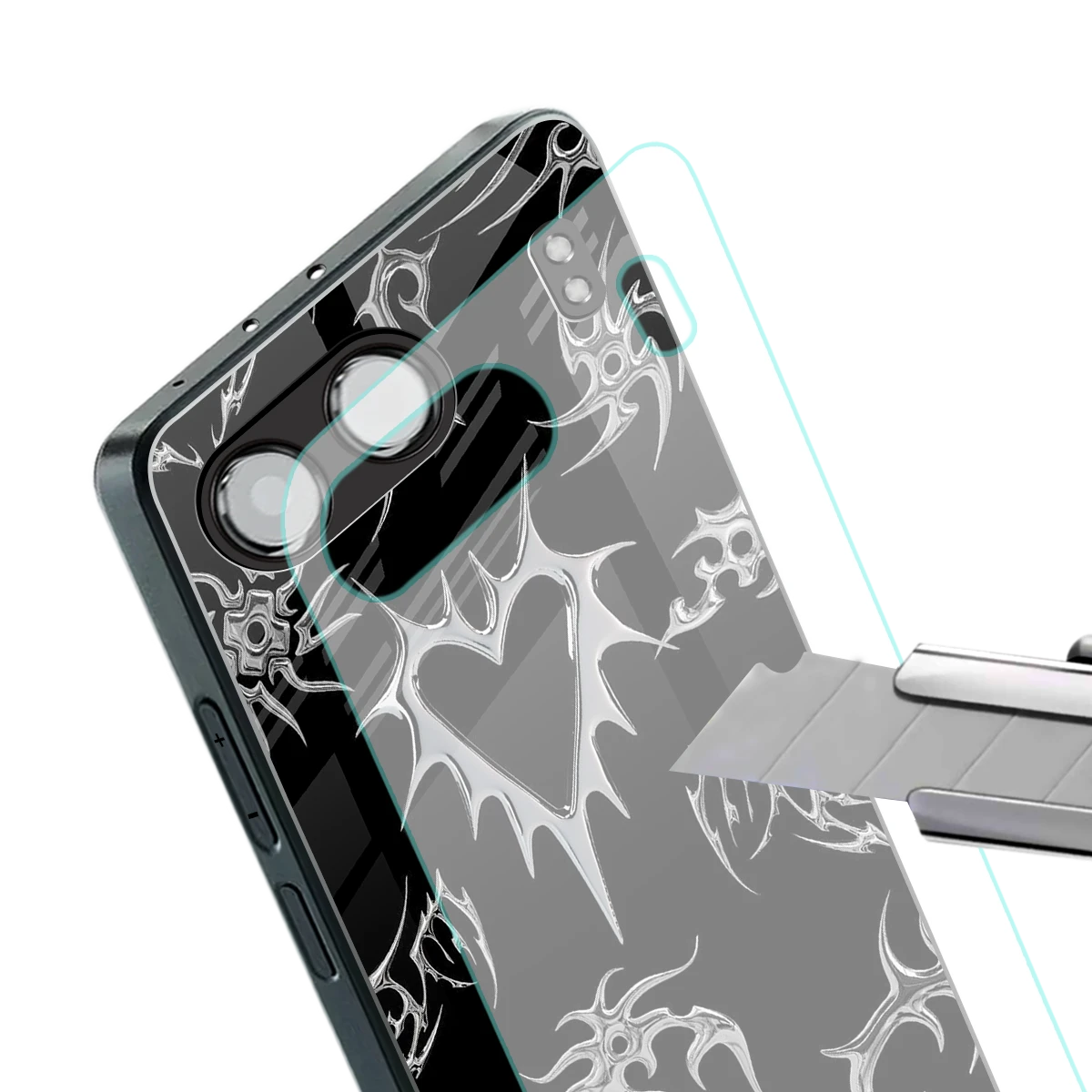 Metallic Love stylish phone case for oneplus nord 4 | glossy glass and slim fit