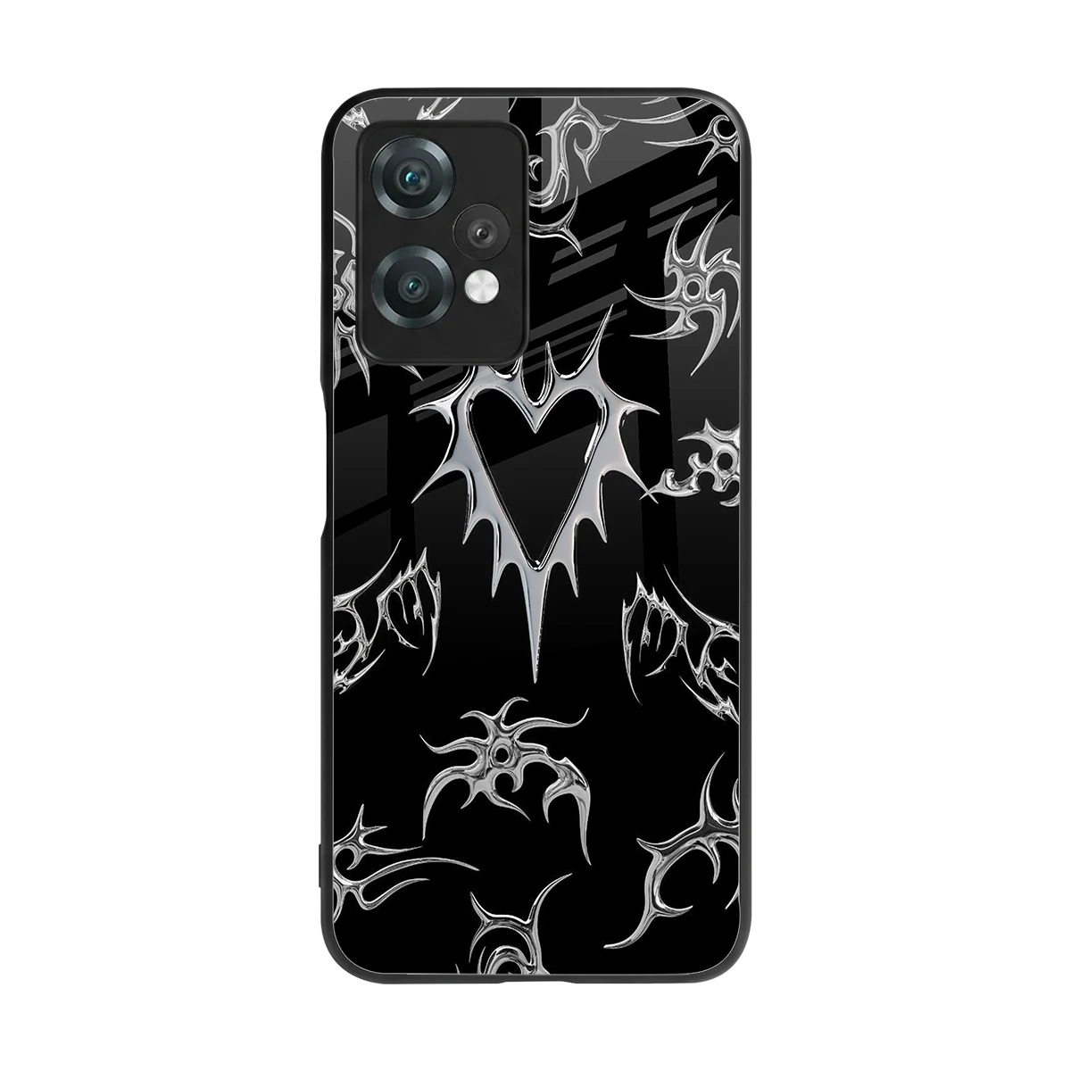 Metallic Love back phone cover | glass case for oneplus nord ce 2 lite