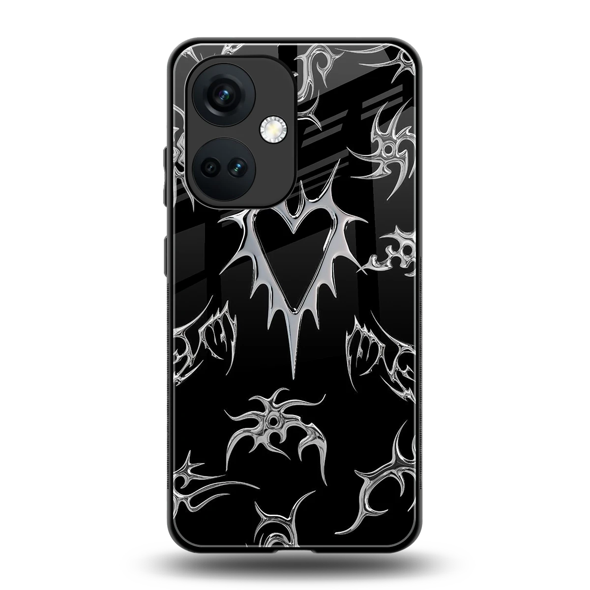 Metallic Love back phone cover | glass case for oneplus nord ce 3
