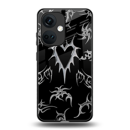 Metallic Love back phone cover | glass case for oneplus nord ce 3