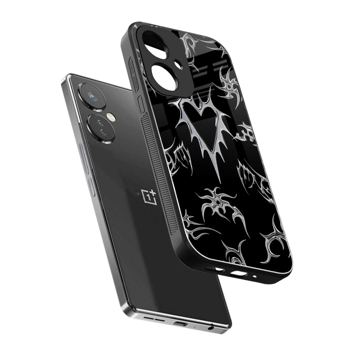 Metallic Love sleek oneplus nord ce 3 cover with tempered glass back and TPU edges
