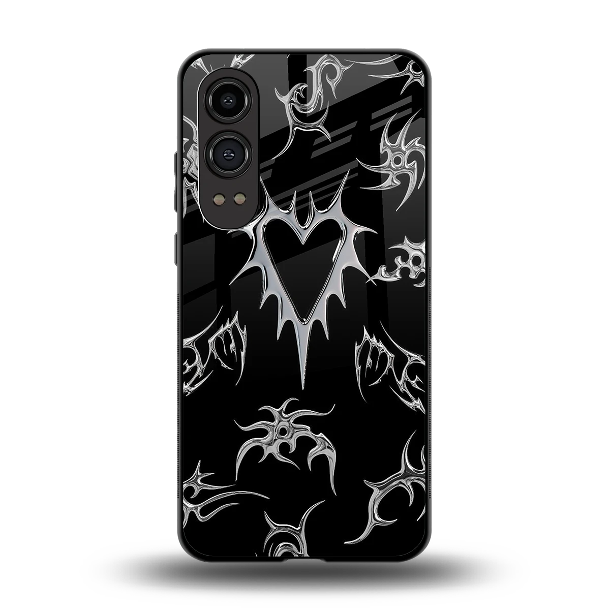 Metallic Love back phone cover | glass case for oneplus nord ce 4 lite