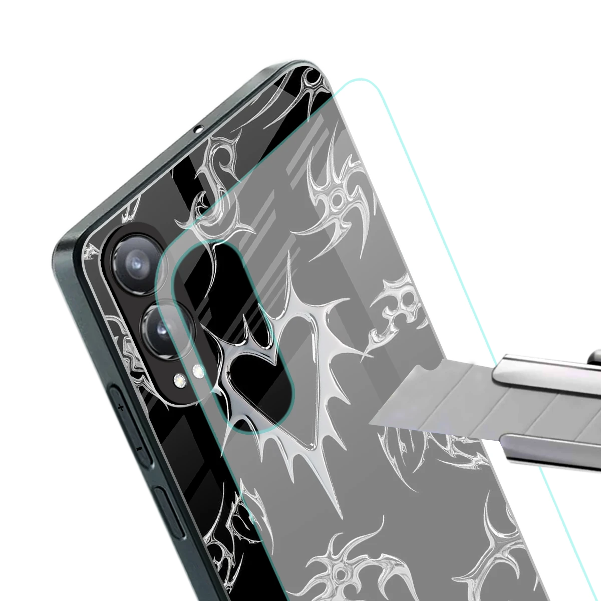 Metallic Love stylish phone case for oneplus nord ce 4 lite | glossy glass and slim fit