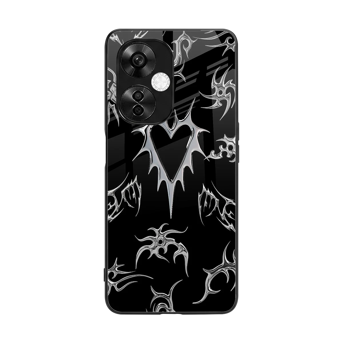 Metallic Love back phone cover | glass case for oneplus nord ce 3 lite