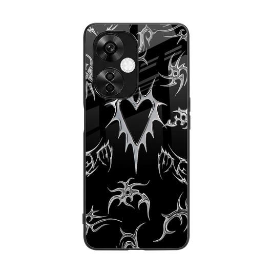 Metallic Love back phone cover | glass case for oneplus nord ce 3 lite
