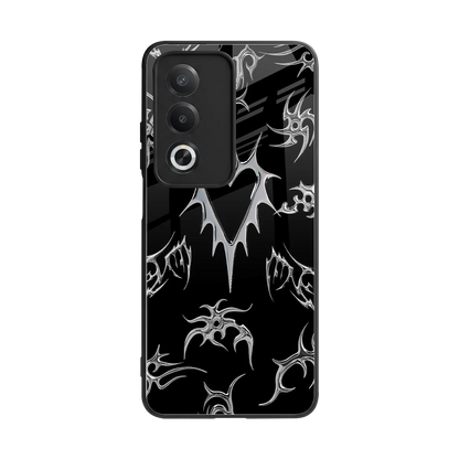 Metallic Love back phone cover | glass case for oppo a3 pro