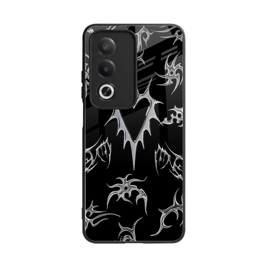 Metallic Love back phone cover | glass case for oppo a3 pro