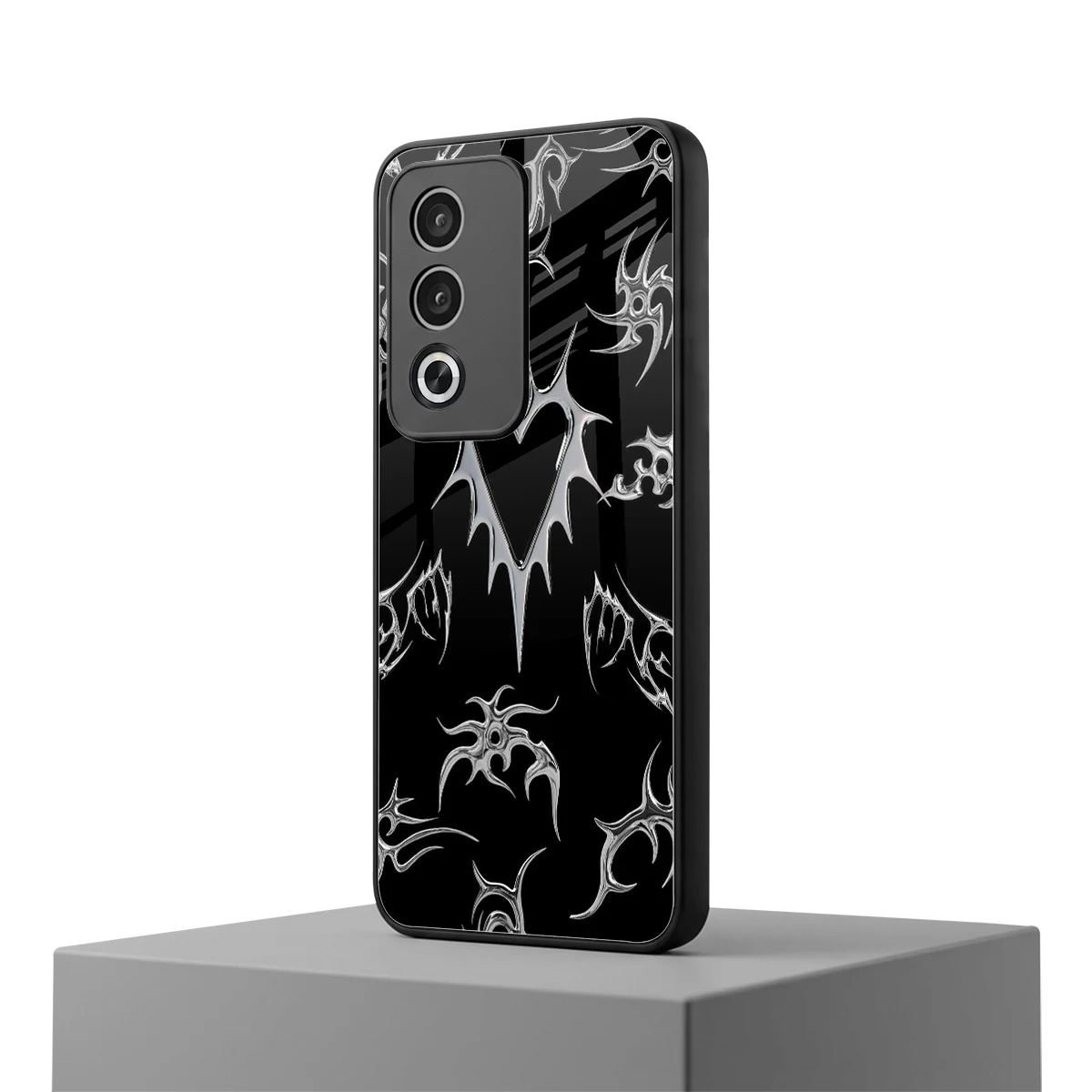 Metallic Love oppo a3 pro mobile cover | shockproof glass phone case