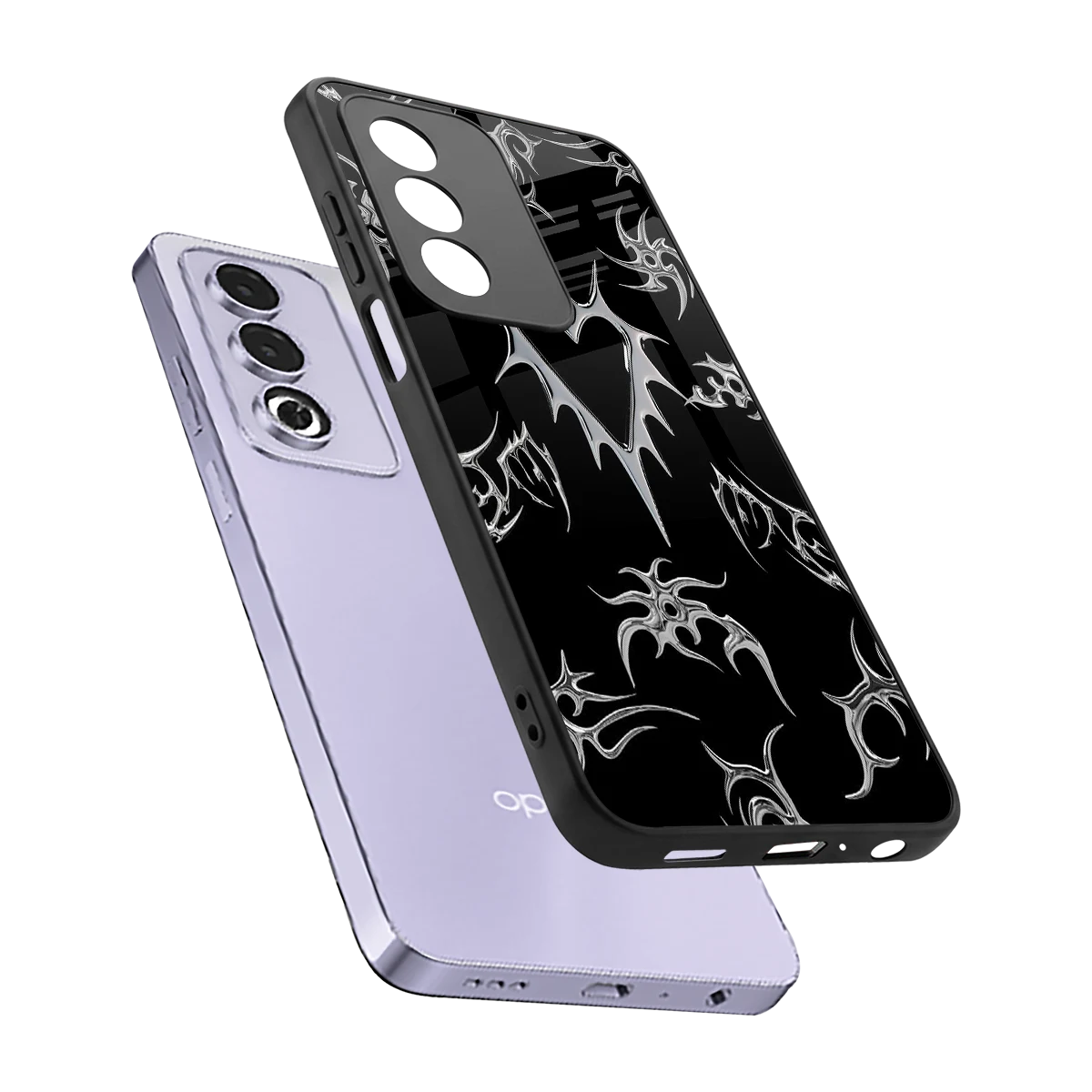 Metallic Love sleek oppo a3 pro cover with tempered glass back and TPU edges