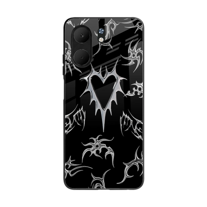 Metallic Love back phone cover | glass case for oppo a5x 5g