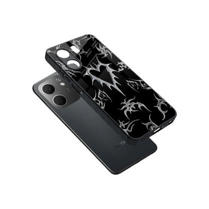 Metallic Love sleek oppo a5x 5g cover with tempered glass back and TPU edges