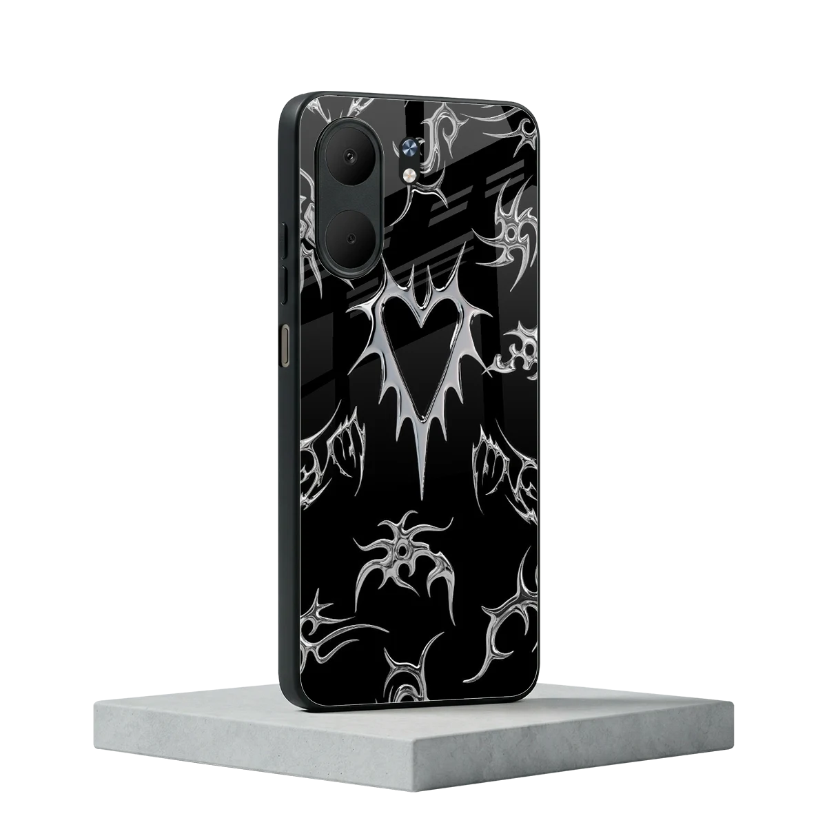 Metallic Love oppo a5x 5g mobile cover | shockproof glass phone case