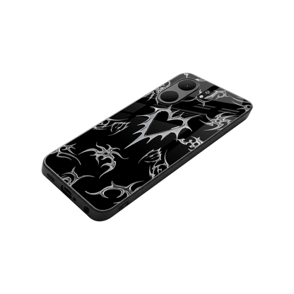 Metallic Love stylish phone case for oppo a5x 5g | glossy glass and slim fit
