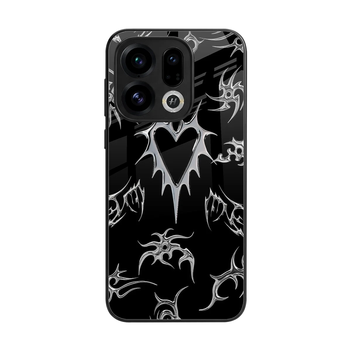 Metallic Love back phone cover | glass case for oppo find x9