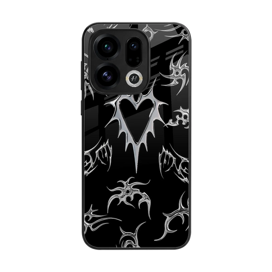 Metallic Love back phone cover | glass case for oppo find x9