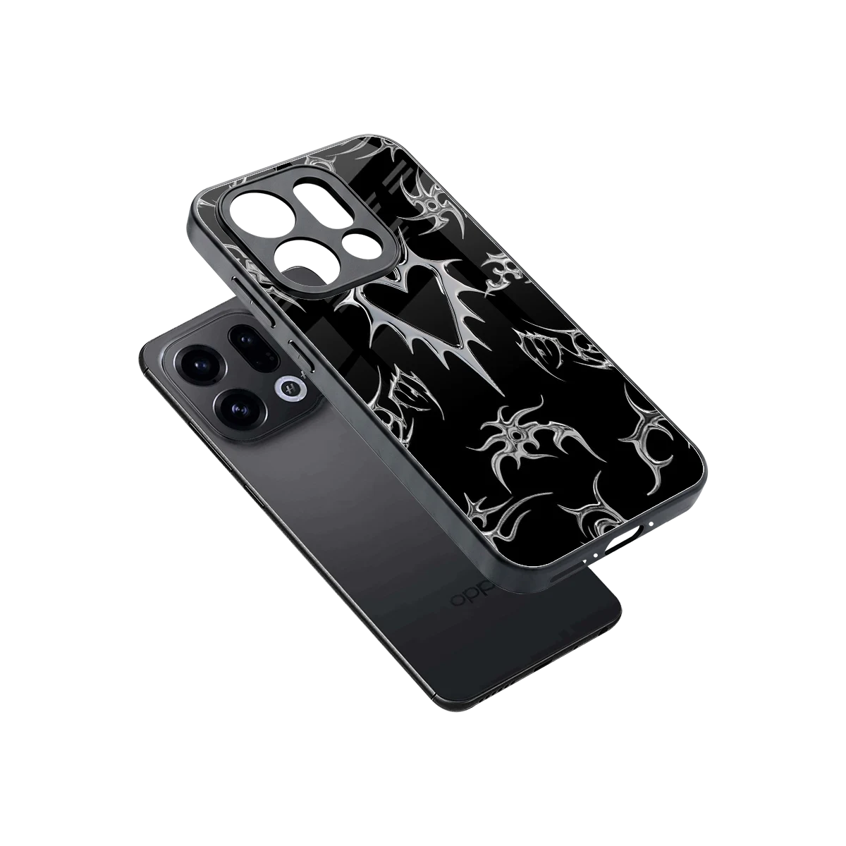 Metallic Love sleek oppo find x9 cover with tempered glass back and TPU edges