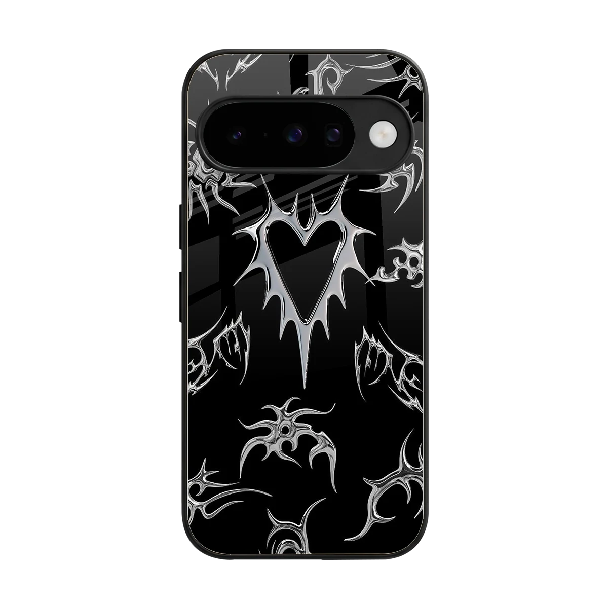 Metallic Love back phone cover | glass case for google pixel 10