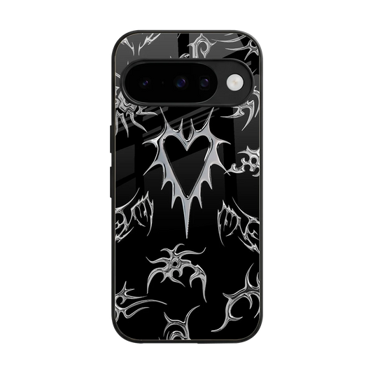 Metallic Love back phone cover | glass case for google pixel 10