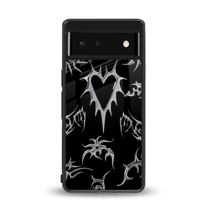 Metallic Love back phone cover | glass case for google pixel 6