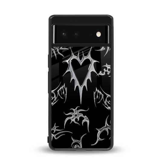Metallic Love back phone cover | glass case for google pixel 6a
