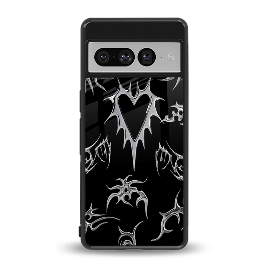 Metallic Love back phone cover | glass case for google pixel 7 pro