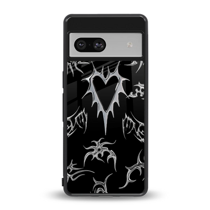 Metallic Love back phone cover | glass case for google pixel 7a