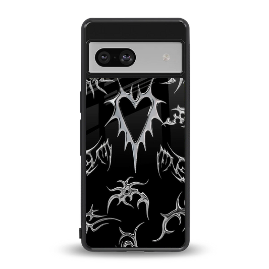 Metallic Love back phone cover | glass case for google pixel 7a
