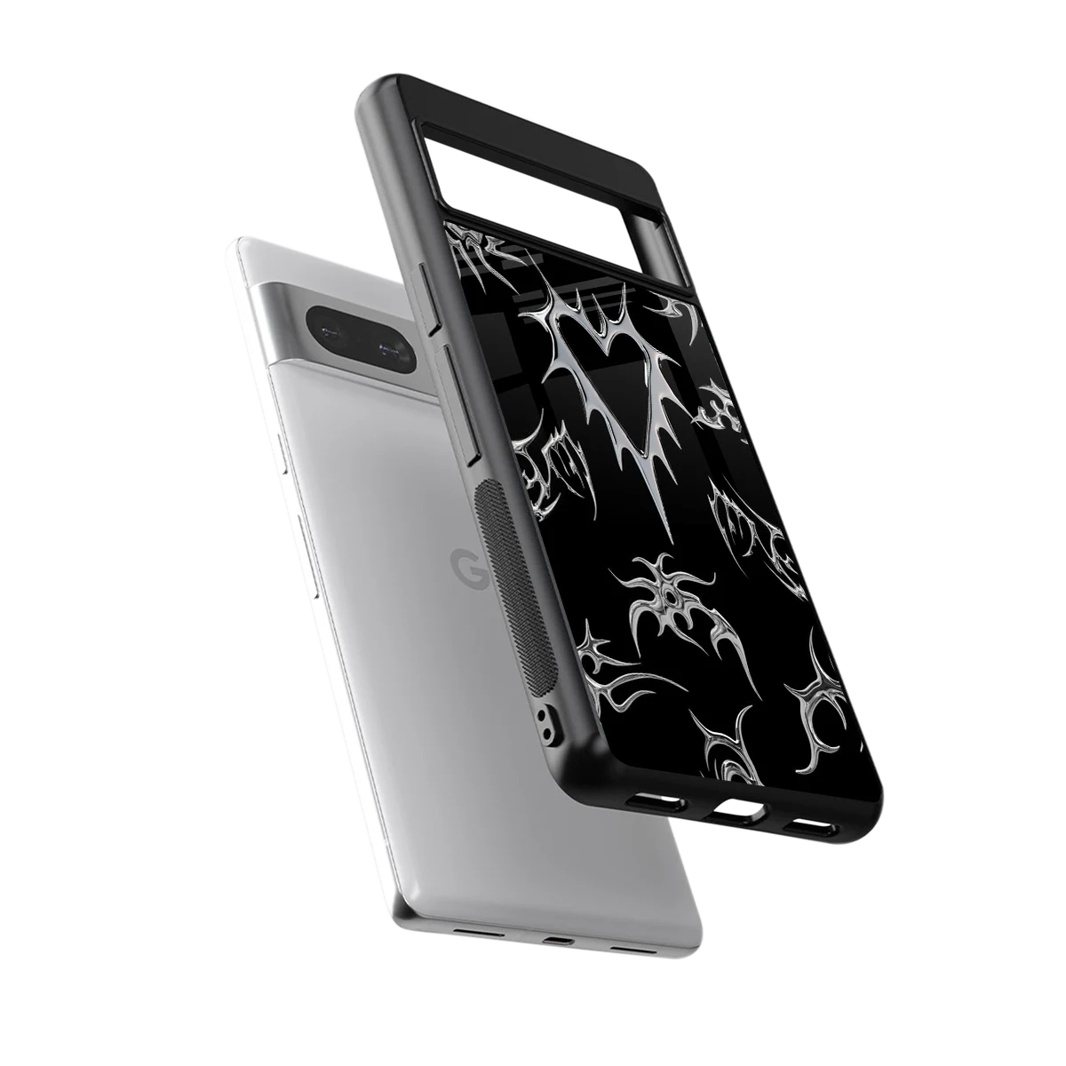 Metallic Love sleek google pixel 7a cover with tempered glass back and TPU edges