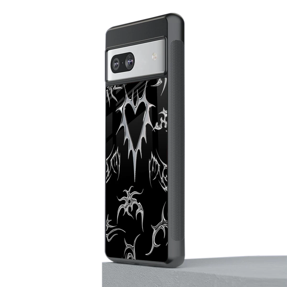 Metallic Love stylish phone case for google pixel 7 | glossy glass and slim fit