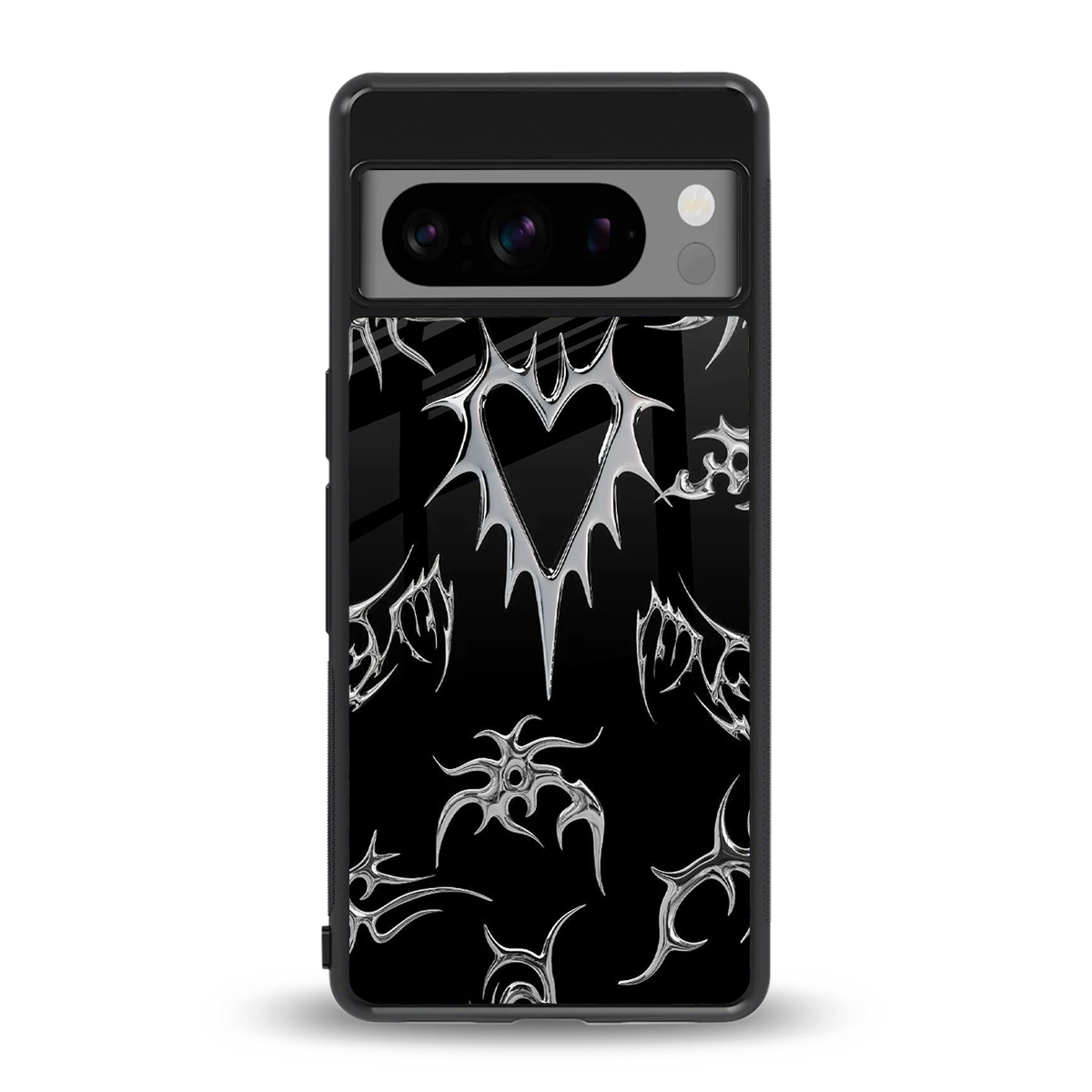 Metallic Love back phone cover | glass case for google pixel 8 pro