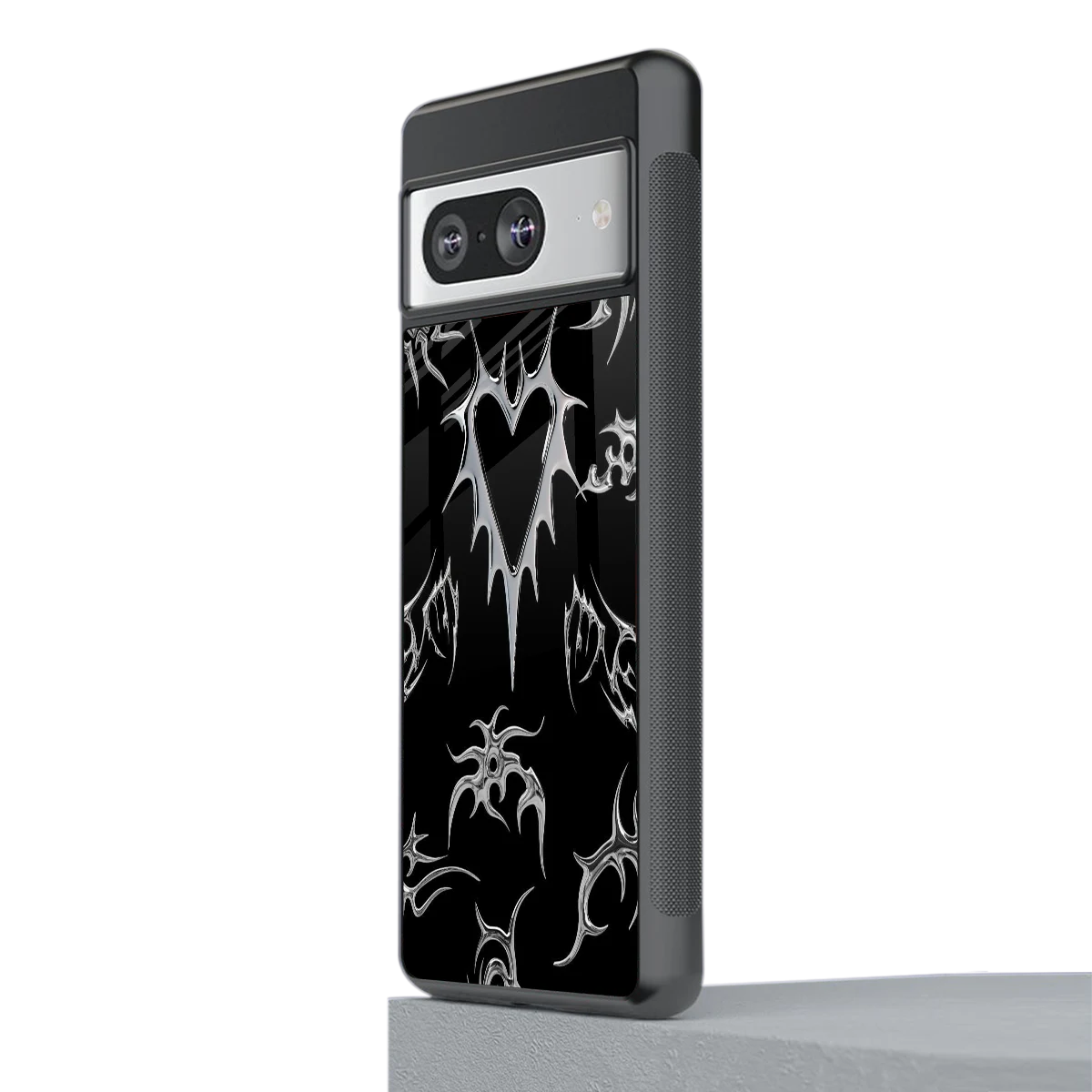 Metallic Love stylish phone case for google pixel 8 | glossy glass and slim fit